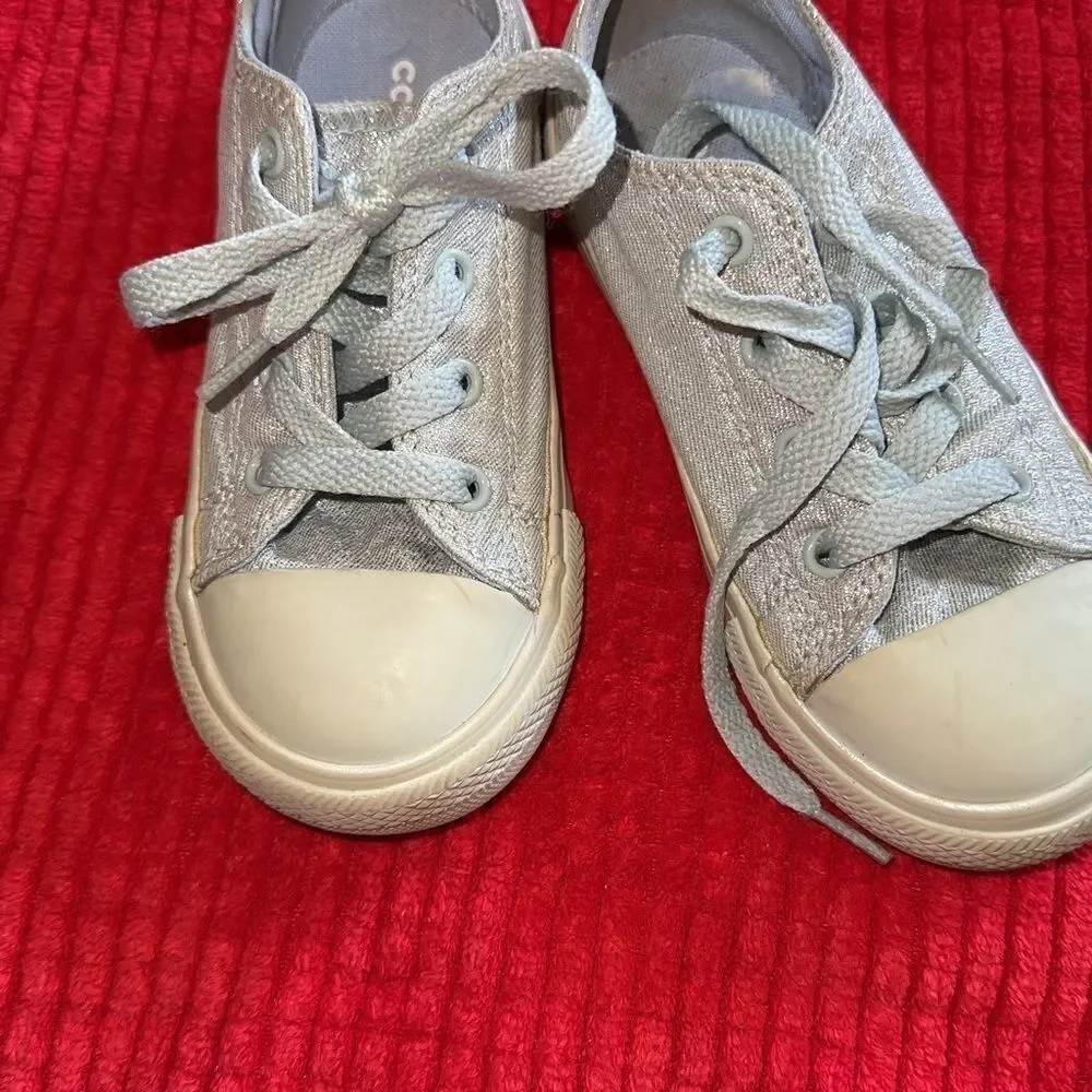 Chuck Taylor all star lt sage green sparkle sz 9 & free chucks like crocs sz 9